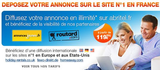 Diffusez votre annonce de location vacances gr&acirc;ce &agrave; notre offre partenaire 